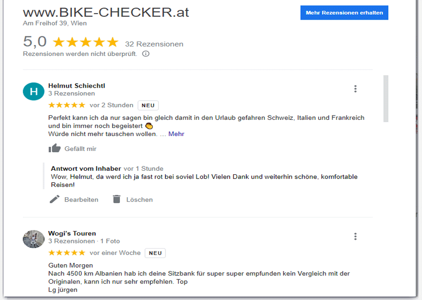 Der BIKE-CHECKER bei Google